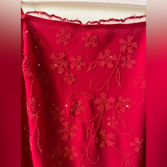 Vintage Dollar Red Formal/Prom Sequin Slit Asymmetrical Dress - Picture 4 of 16